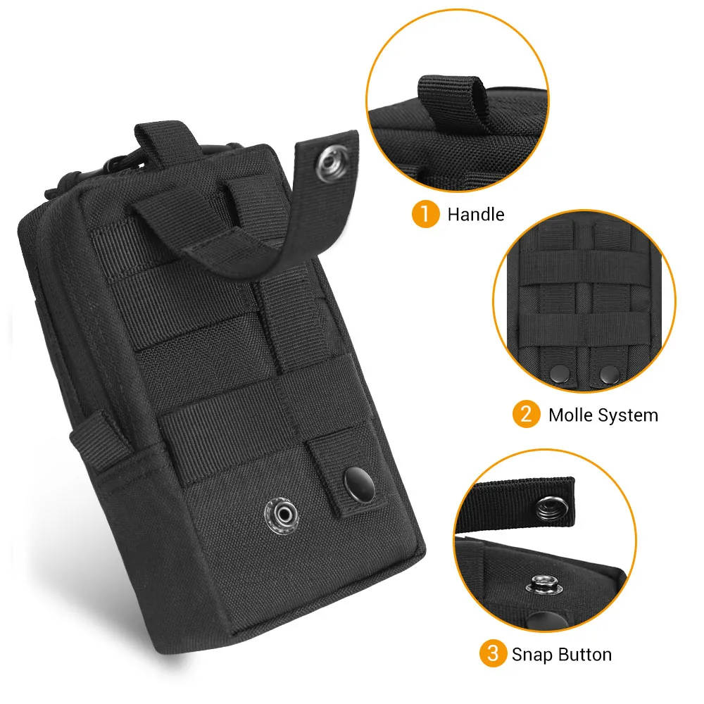 Bolsa táctica Molle para móvil – Riñonera militar nylon EDC - imagen 4