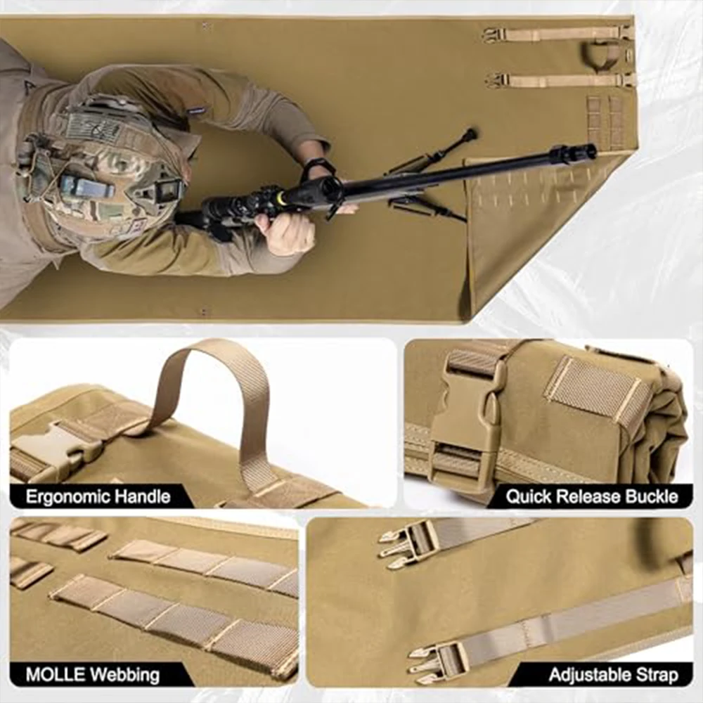 Tapete táctico de tiro enrollable antideslizante impermeable campismo - imagen 2