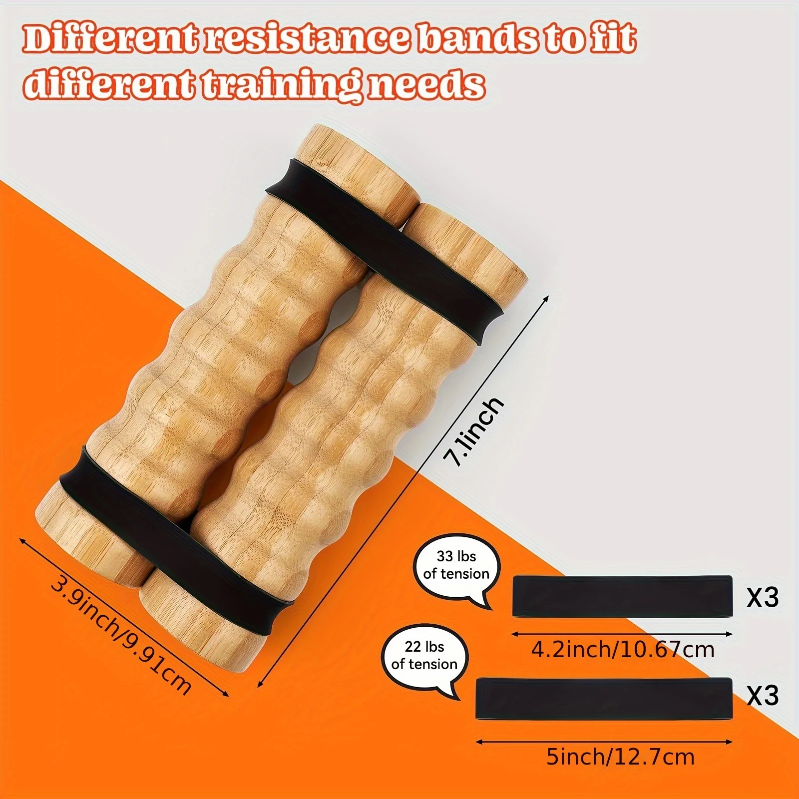 Bandas de resistencia ajustables con asas en madera para entrenar
