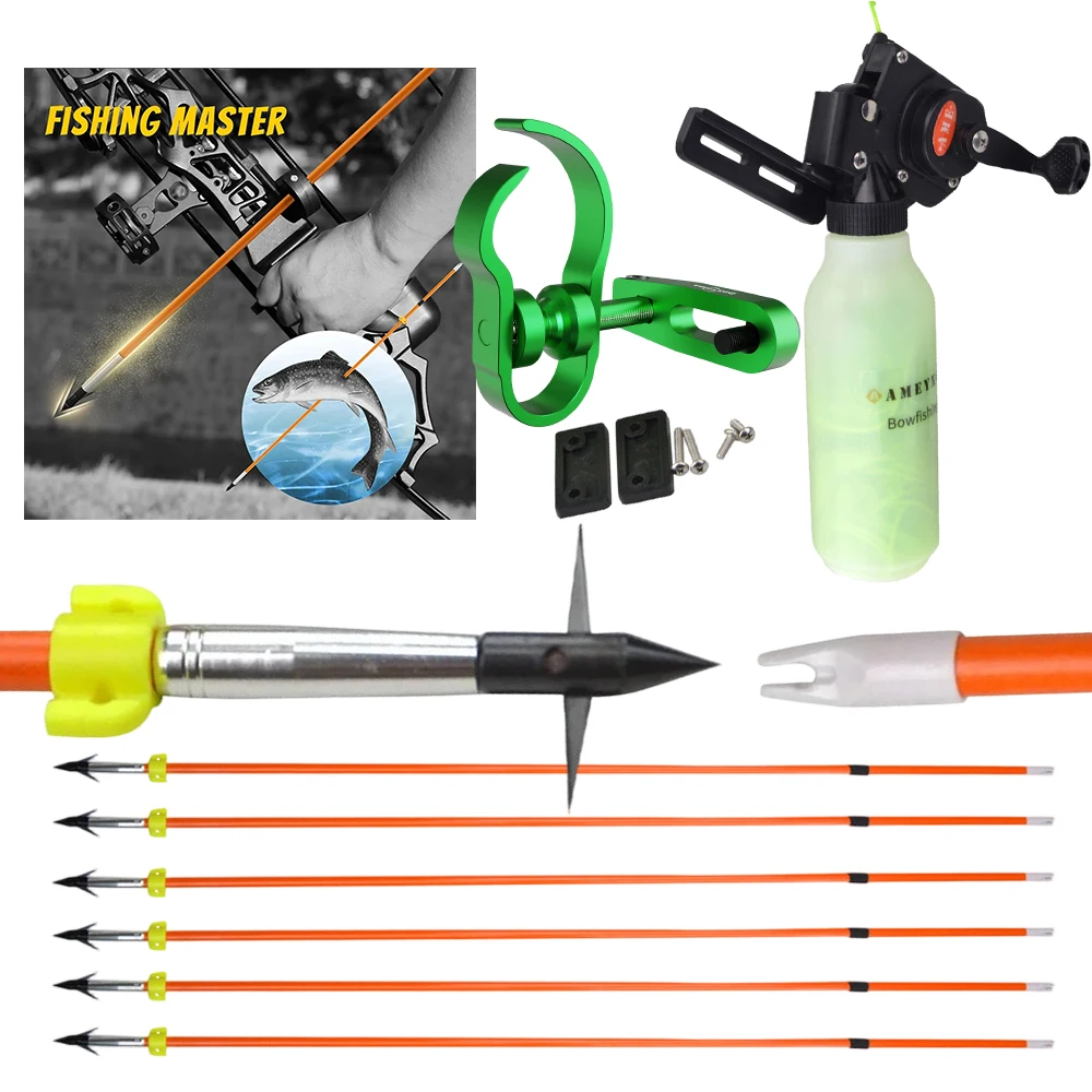 Arco de pesca conjunto completo naranja con soporte de aluminio - imagen 4