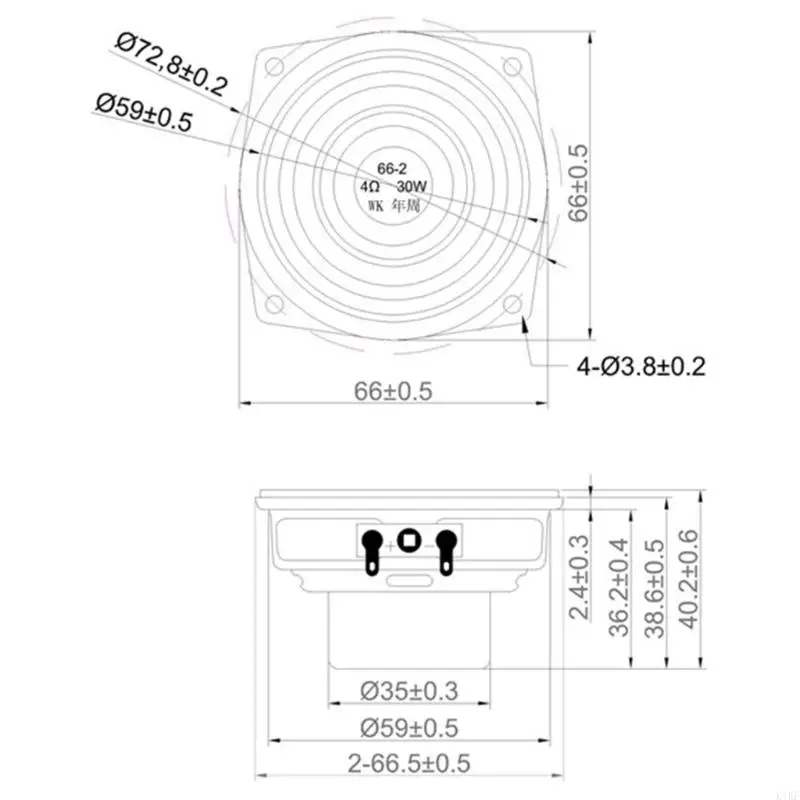 Altavoz woofer aluminio negro anodizado curvo con controlador magnético - imagen 3