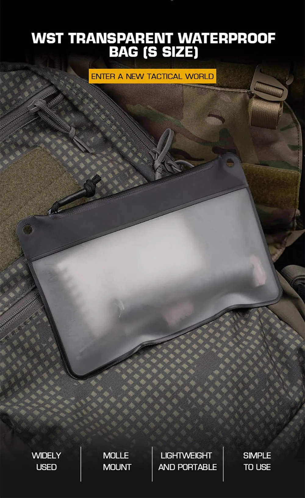 Bolsa impermeable transparente plegable