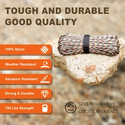 Paracord resistente para supervivencia, camping y manualidades
