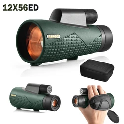 Telescopio monocular ED BAK4 con prisma para caza y adaptador móvil