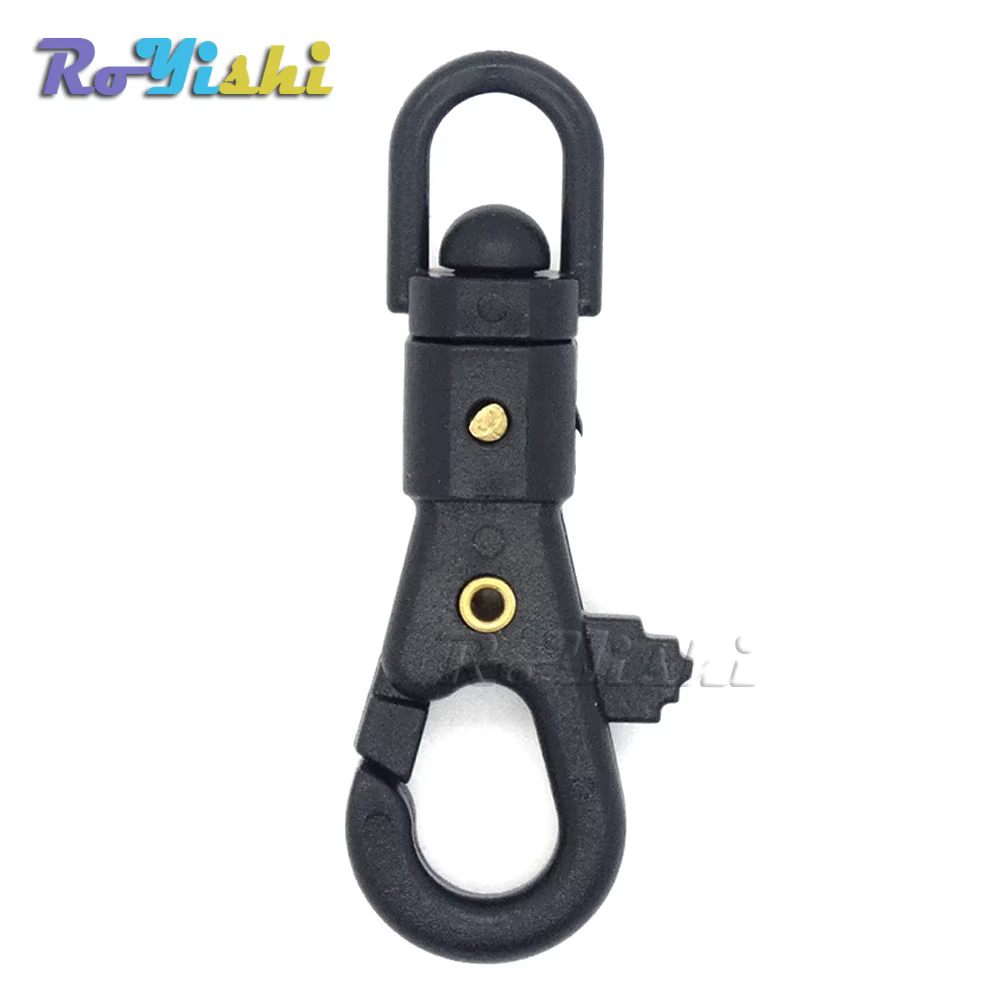 Gancho Paracord giratorio negro – Ajuste rápido táctico