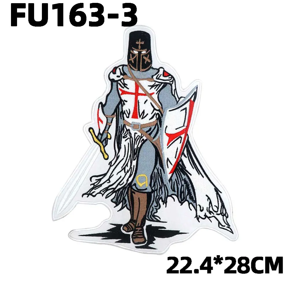 Vista frontal de la insignia cosida