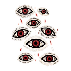 Parche termoadhesivo ojos rojos para ropa, transferencia térmica