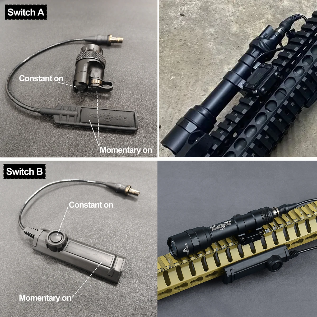 Interruptor remoto dual compatible con linternas SureFire M600/M300 - imagen 3