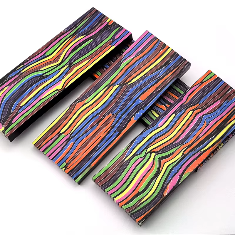 Escala G10 colorida para cuchillo EDC con patrón sándwich - imagen 4