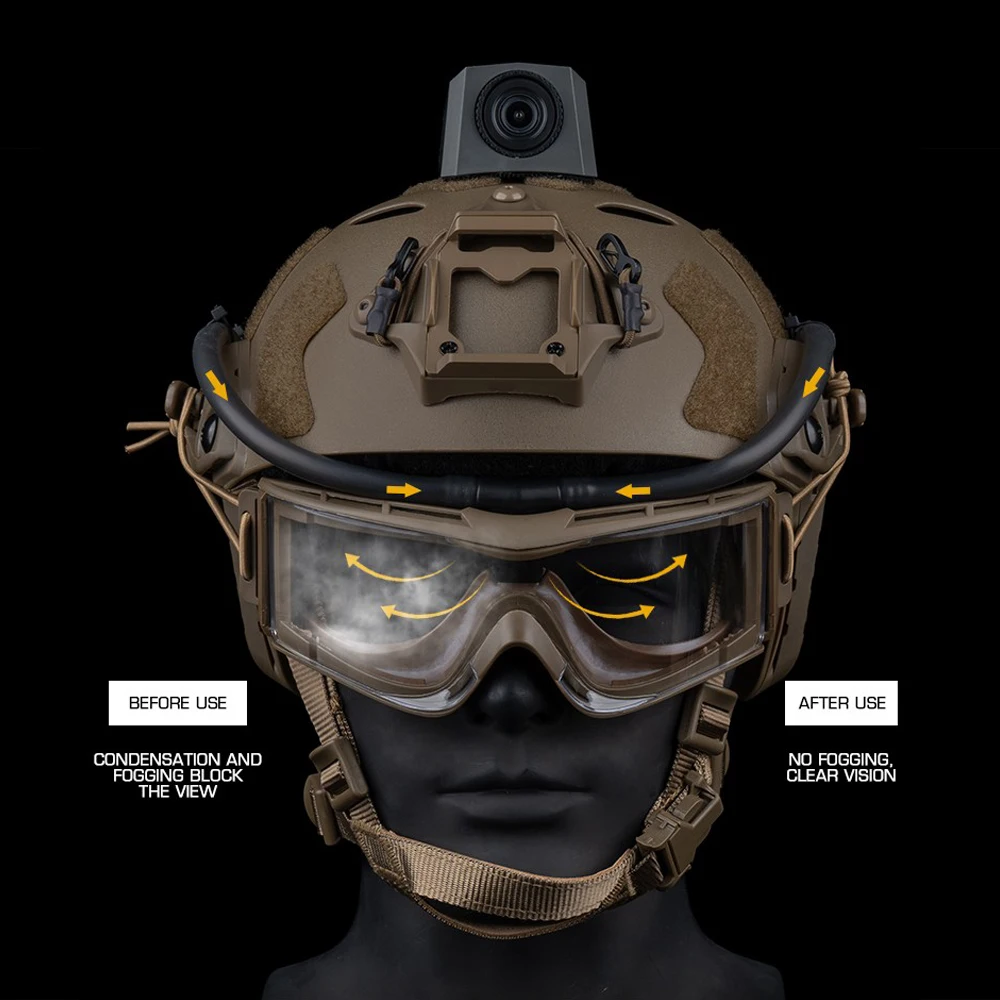 Kit gafas antivaho con ventilador táctico airsoft motocross - imagen 2