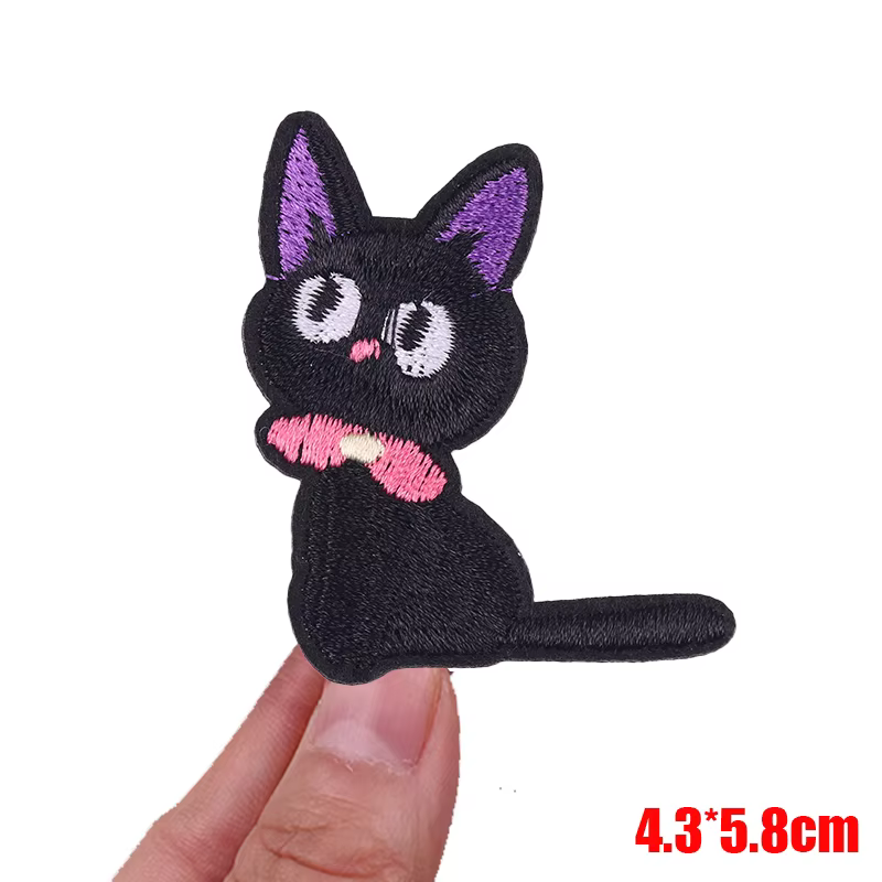 Parche termoadhesivo gato negro ojos grandes dibujos animados – DIY
