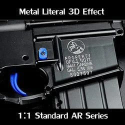 Pegatina Metal Dorado y Plateado para Gel Blaster M4A1 Efecto 3D
