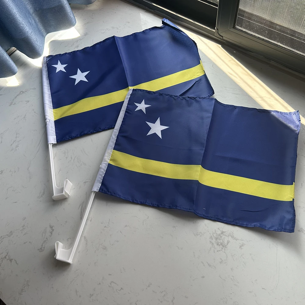 Bandera Curazao para coche de poliéster – banderín de ventana - imagen 4