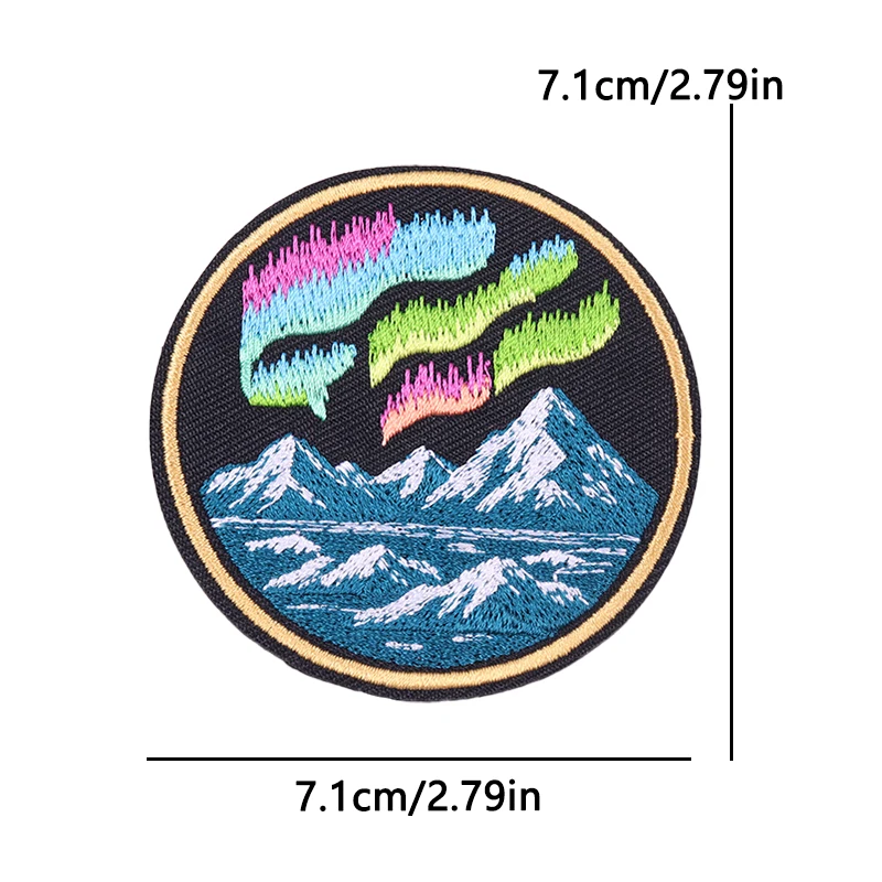 Parche bordado termoadhesivo mariposa lunar – montaña aurora