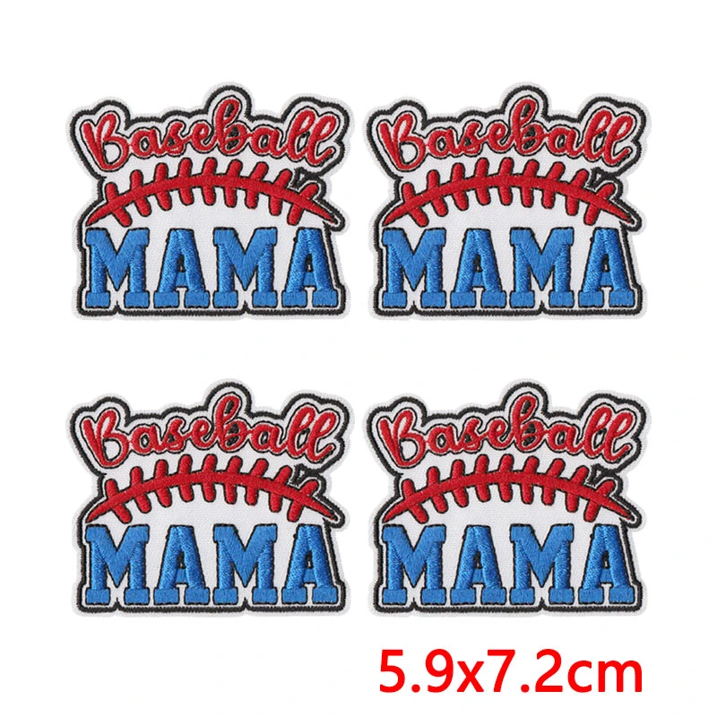 Parche termoadhesivo béisbol bordado estilo lazo de mamá - imagen 4