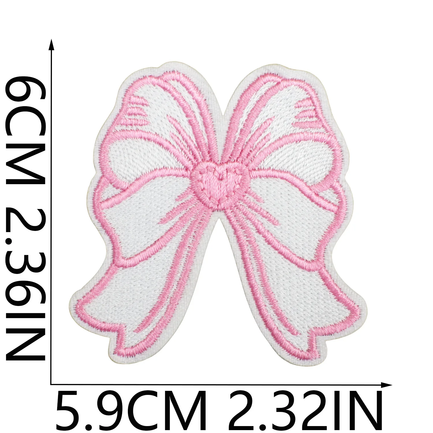 Parche bordado termoadhesivo lazo rosa para planchar y coser - imagen 2