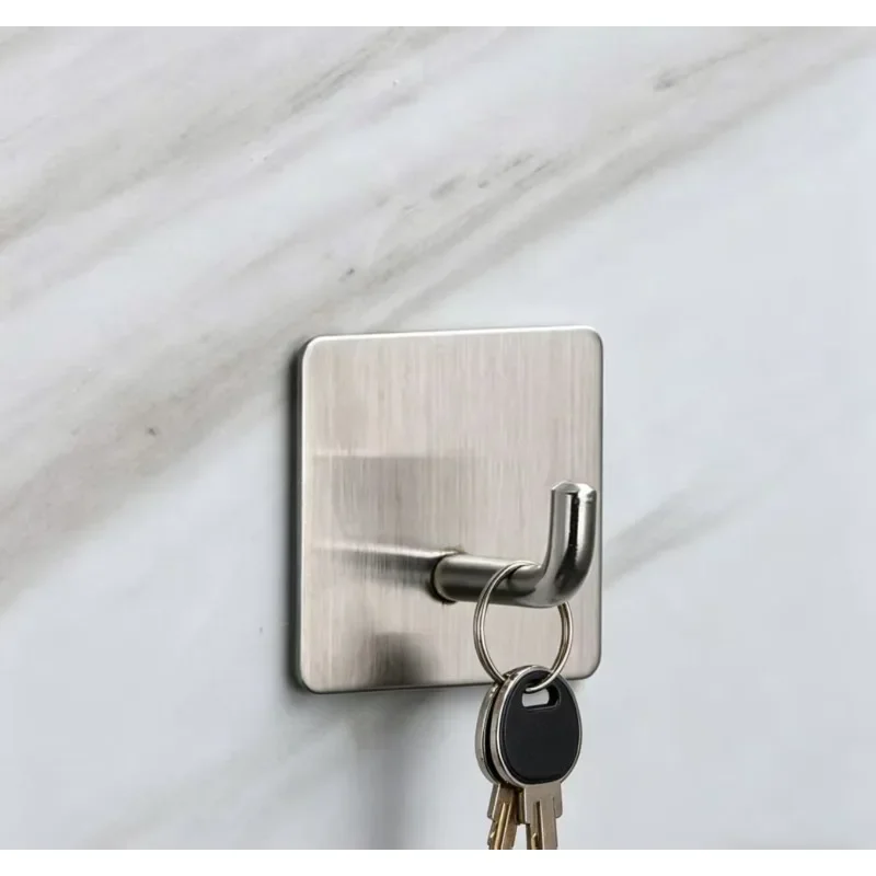 Gancho adhesivo de pared metálico inoxidable sin perforar - imagen 4