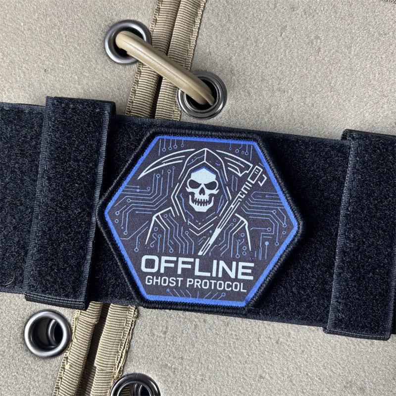 Parche Táctico Offlines Death con velcro para uniforme - imagen 4