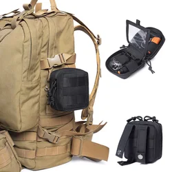 Kit supervivencia táctica MOLLE mini: cuchillo, brújula, linterna