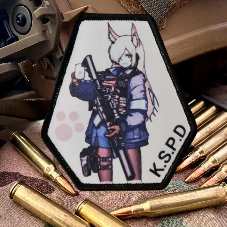 Parche táctico moral militar gancho y bucle chica anime para mochila - imagen 3