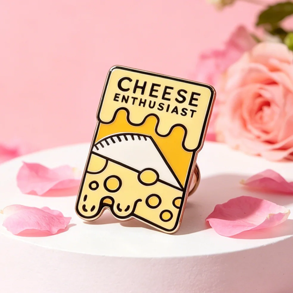 Pin Esmaltado Reversible Queso Derretido – Broche para Chaqueta y Mochila - imagen 3