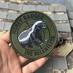 Parche táctico bordado Honey Badger con gancho y bucle
