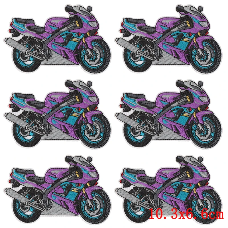 Parche termoadhesivo bordado moto retro para chaqueta y mochila - imagen 5