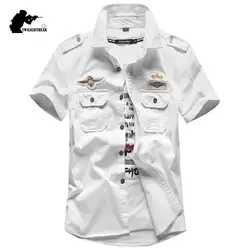 Camisa militar algodón puro – Manga corta verano gran tamaño