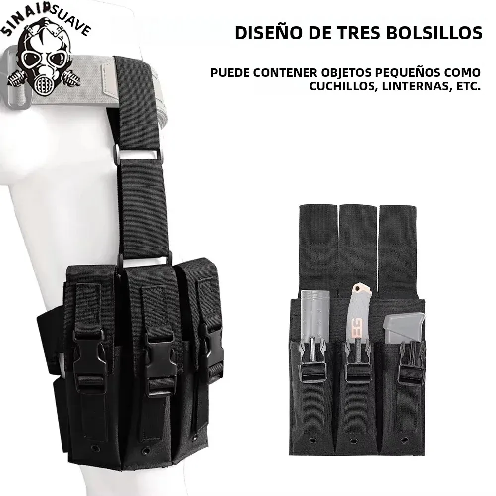 SINAIRSOFT Portacargador táctico airsoft MOLLE MP5 negro rápido - imagen 4