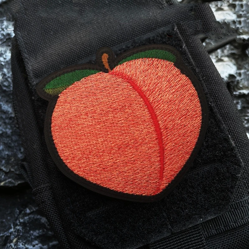 Parche velcro bordado melocotón rosa para chaquetas - imagen 3