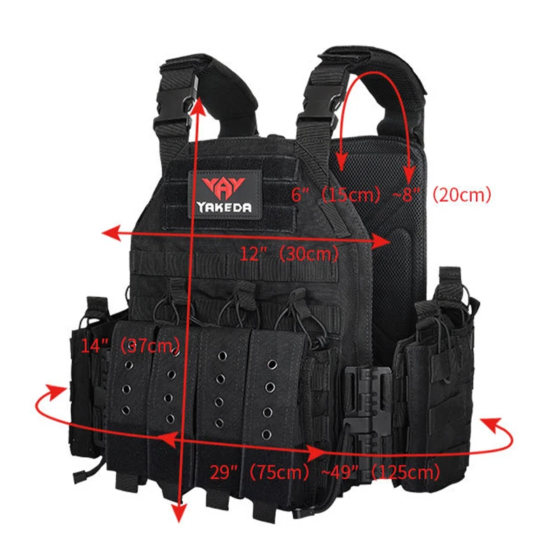 Chaleco táctico YKEDA MOLLE 1000D – Airsoft y caza - imagen 5