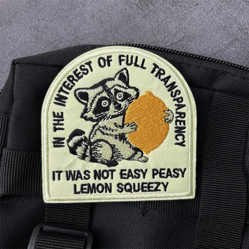 Parche bordado mapache para sistema MOLLE – Mochila táctica - imagen 4