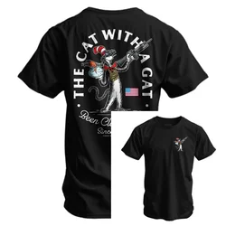 Camiseta Táctica Cat with a Gat Remix – Algodón para Outdoor