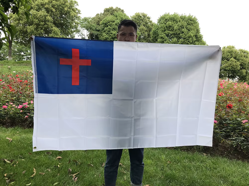 Bandera cristiana estandarte de Jesús para iglesia 90x150cm - imagen 3