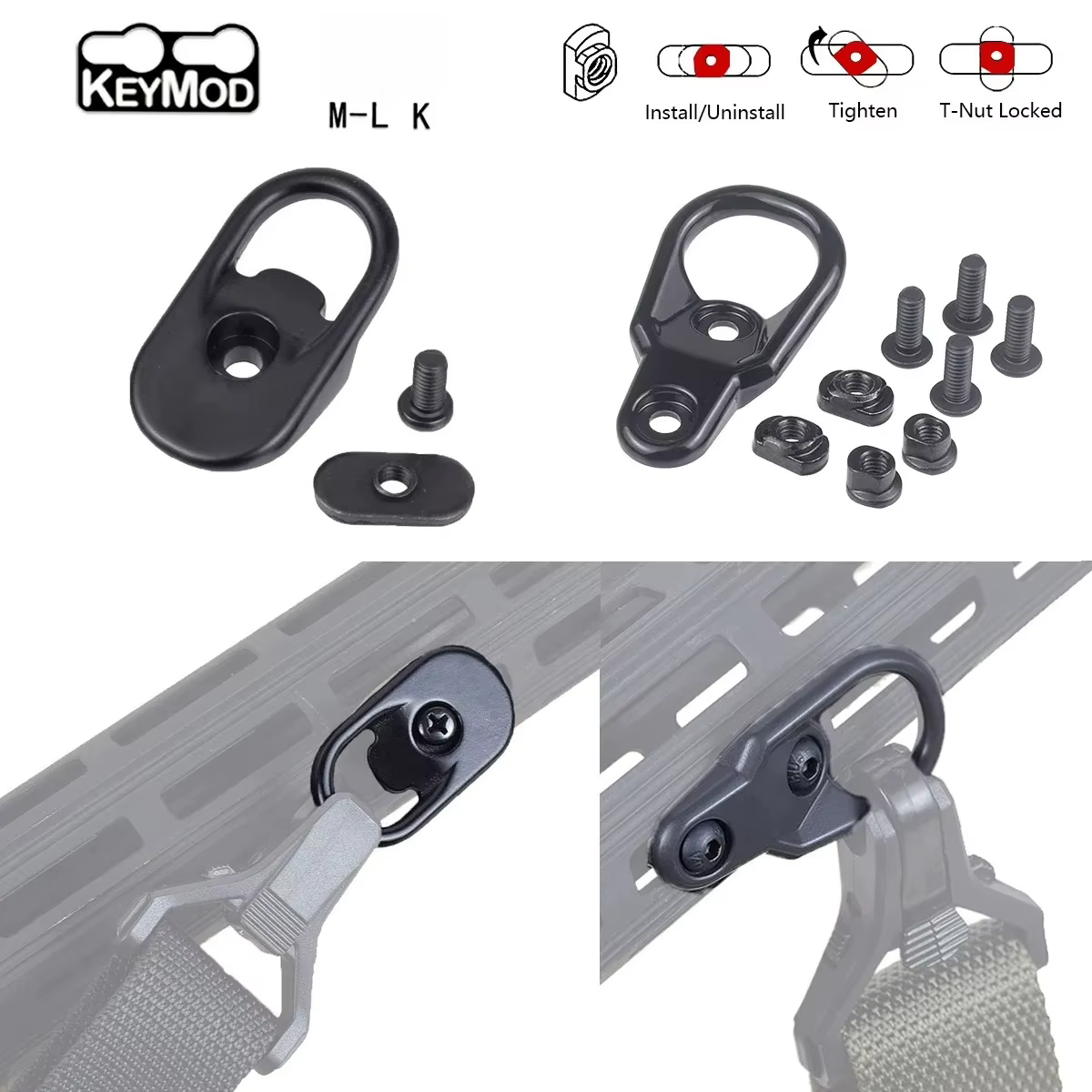RSA Anilla portacorreas QD – Compatible M-LOK, KeyMod y Picatinny - imagen 3