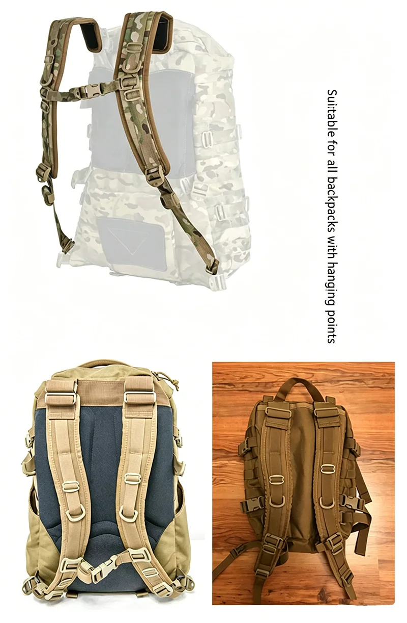 Correas de hombro ajustables doble enganche para mochila táctica MOLLE - imagen 3