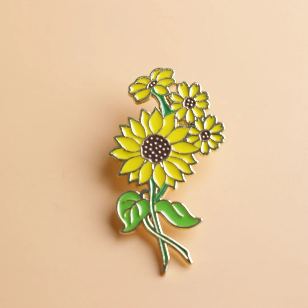 Pin de solapa esmalte flor divertida – Broche para mochila - imagen 4