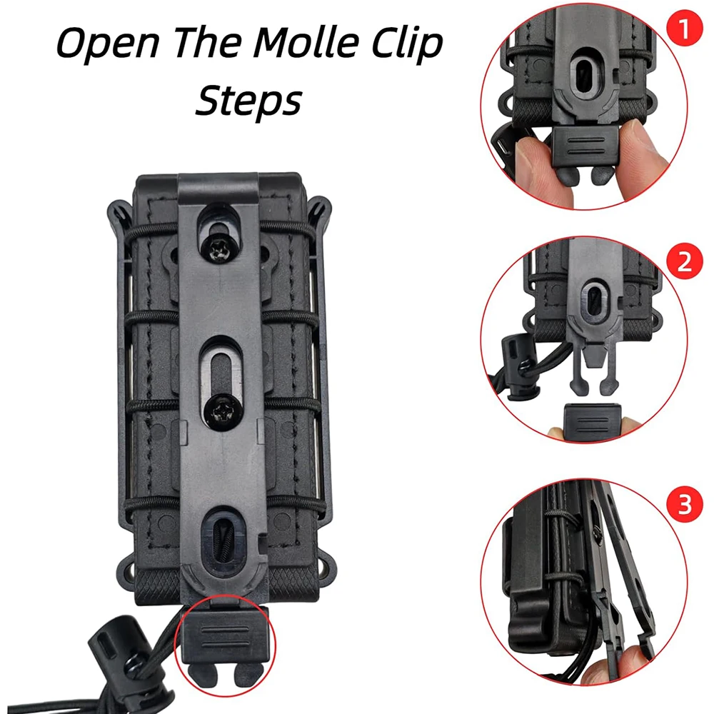 Portacargadores táctico MOLLE con clip para cinturón rápido - imagen 5