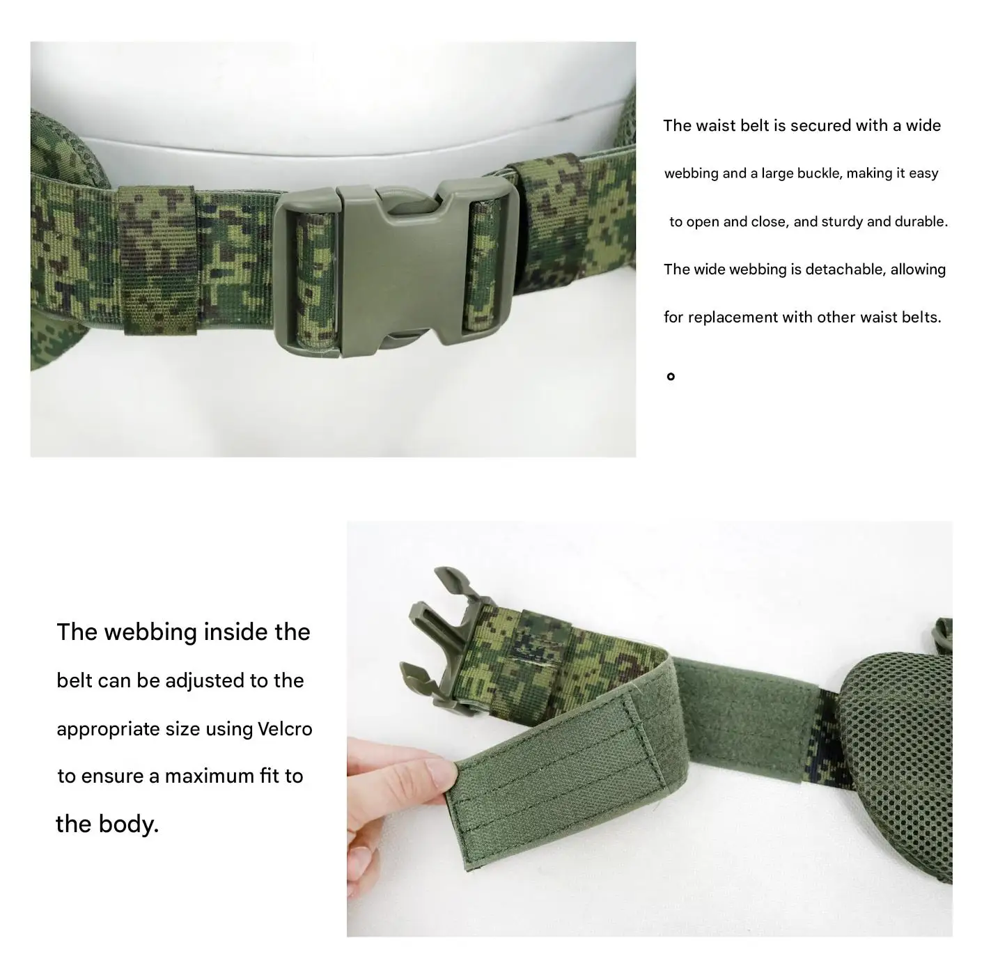 Cinturón táctico MOLLE ruso camuflado en forma de Y ajustable - imagen 2