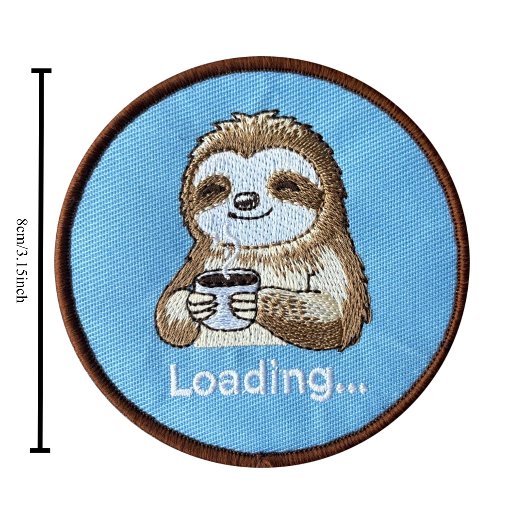 Parche bordado perezoso café – Insignia para mochila y bolsa - imagen 4