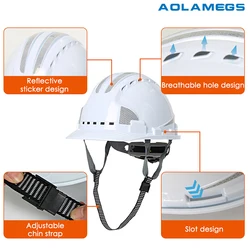 Casco de seguridad ABS transpirable con pegatinas reflectantes