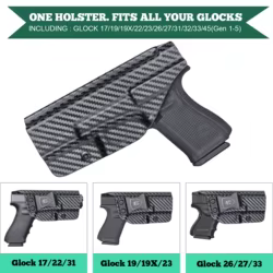Funda IWB Glock 17/19 de fibra de carbono para mano derecha