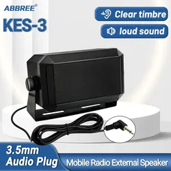 ABBREE Altavoz externo para radio CB con conector 3,5 mm portátil