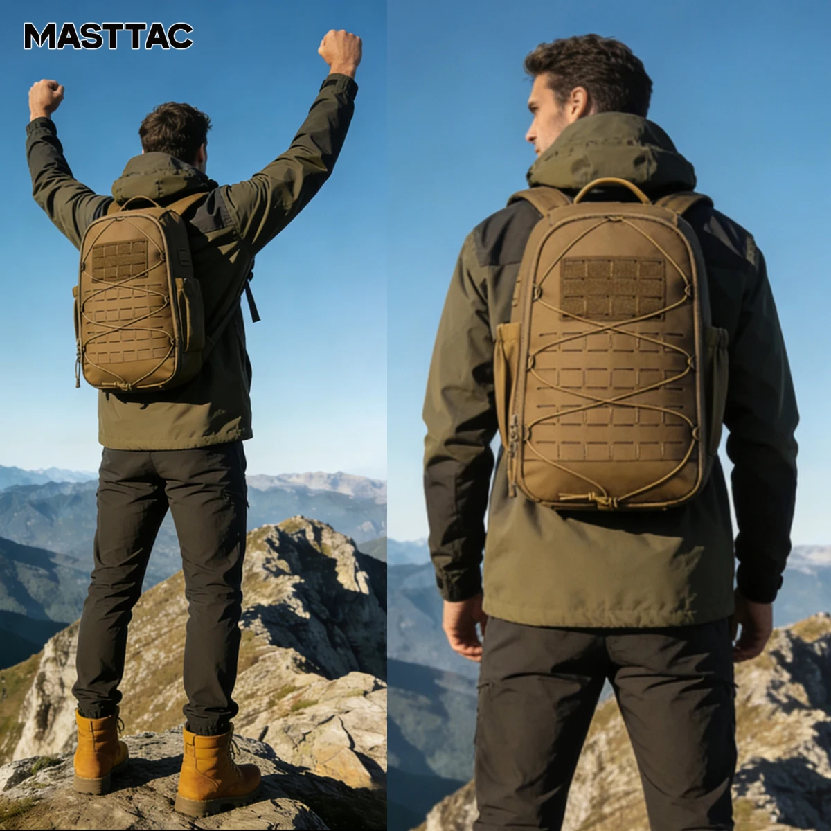 Mochila táctica MOLLE ligera de nylon outdoor para portátil - imagen 2