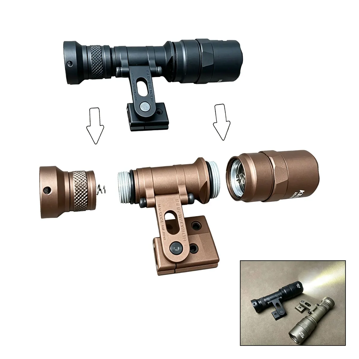 Soporte de linterna táctica para casco SureFire M300 Picatinny ARC - imagen 4