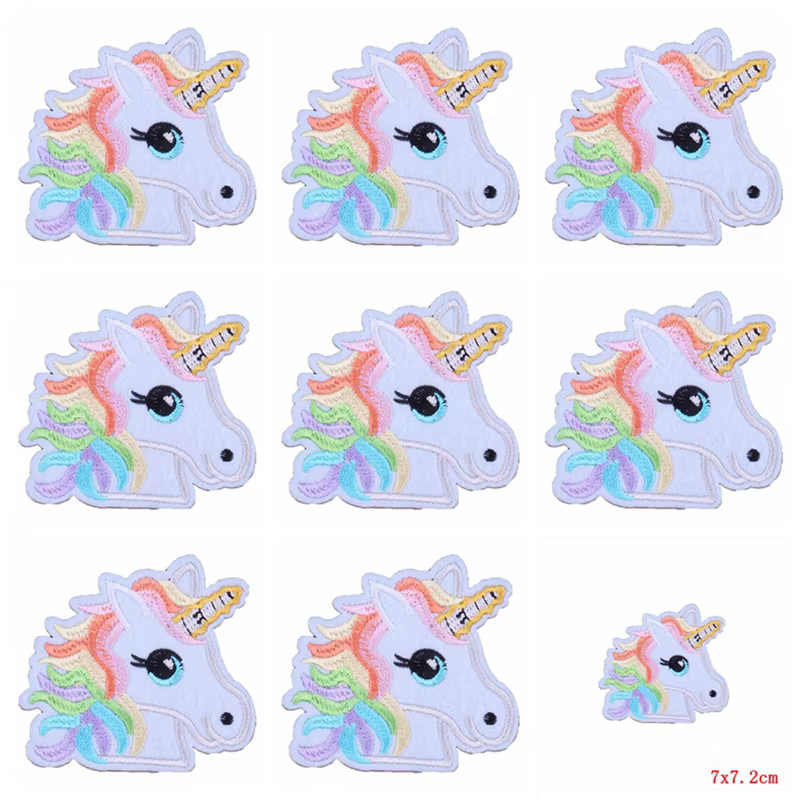 Parches termoadhesivos unicornio bordados – Pack 10 unidades