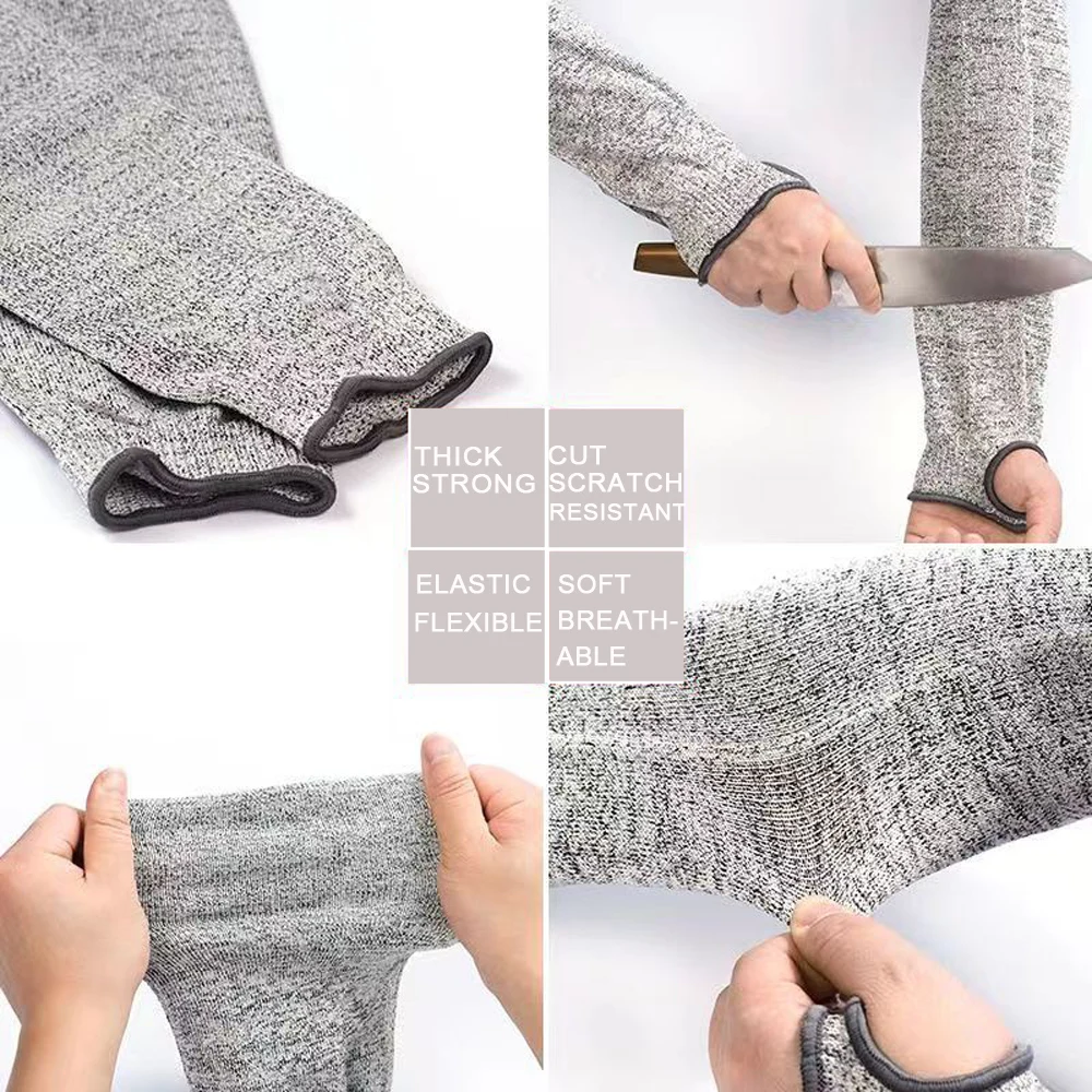 Mangas de brazo resistentes a cortes en gris