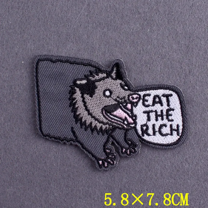 Parche bordado Possum termoadhesivo para planchar, animal DIY