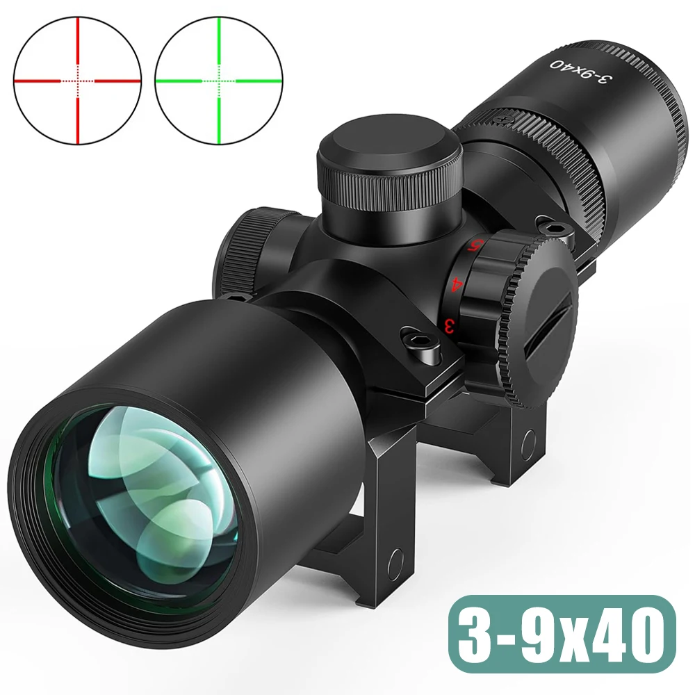 Mira táctica óptica para rifle con iluminación verde y roja Picatinny - imagen 5