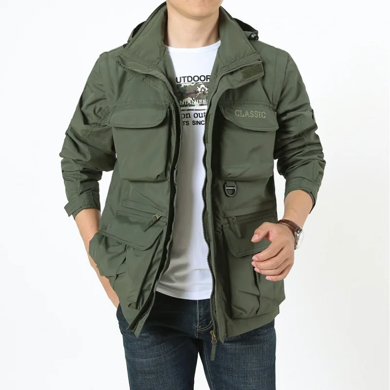 Chaqueta táctica impermeable ripstop – Capucha desmontable Outdoor - imagen 5